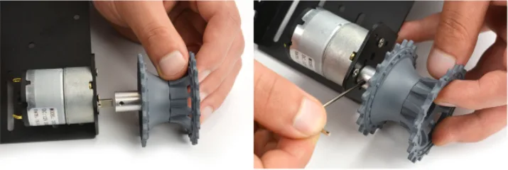 Attaching drive wheels to motors