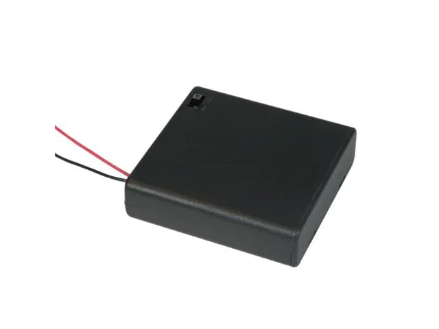 4x AA Battery Holder with Cover and Switch