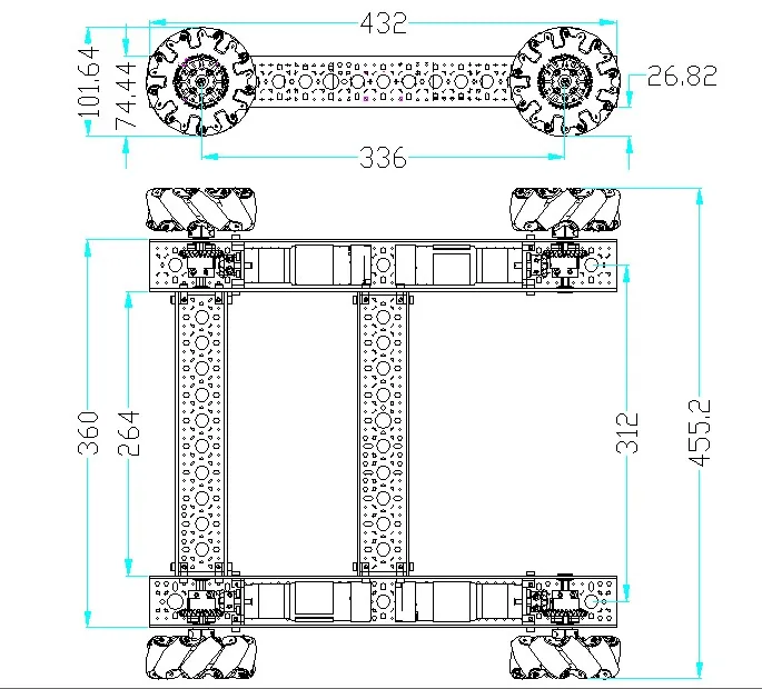 Strafer Chassis KitV2(2:1 Ratio Bevel Gear Set (8mm REX Bore Pinion Gear)) technical drawing