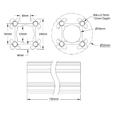 3109 Series goRUN (192mm Length) technical drawing