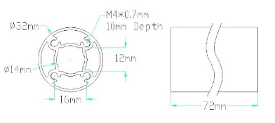 6103 Series goTUBE (72mm Length) technical drawing