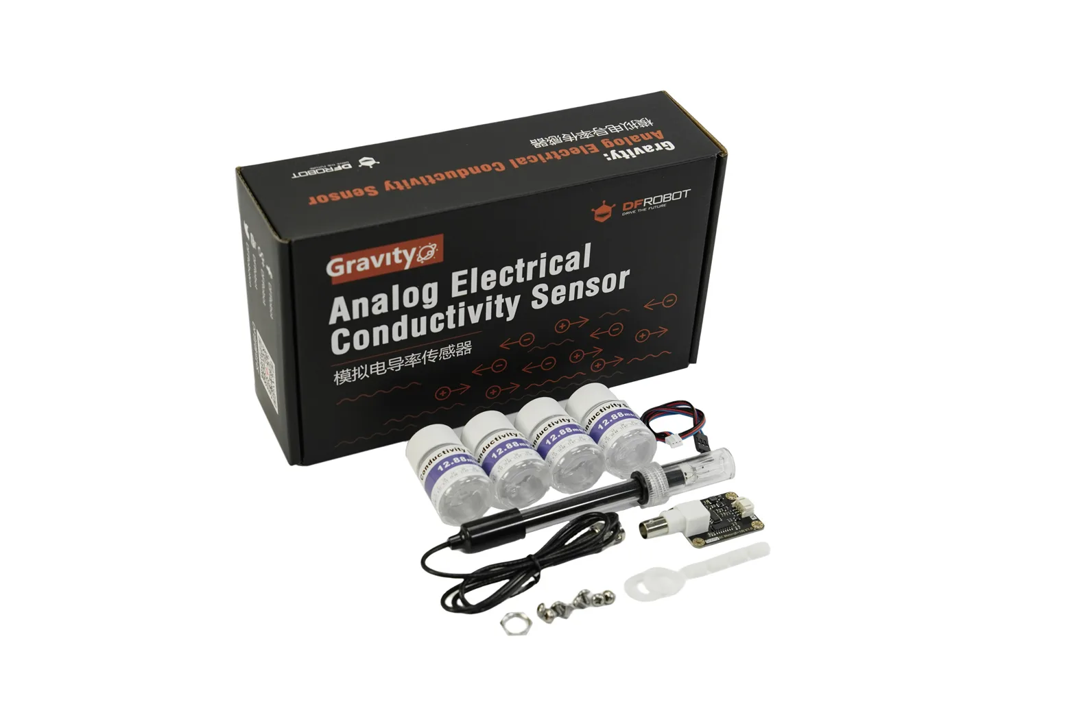 Gravity: Lab Grade Analog EC / Electrical Conductivity Sensor for Wastewater Testing (K=10)