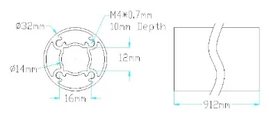6103 Series goTUBE (912mm Length) technical drawing
