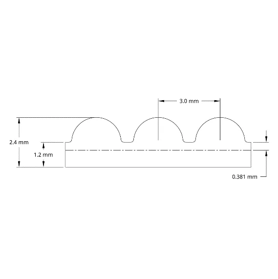 5403 Series 3mm HTD Pitch Timing Belt (15mm Width, 300mm Pitch Length, 100 Tooth) technical drawing