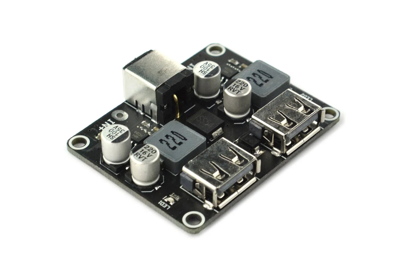 2-Way USB Fast Charge Buck Module (6-32V Input, Dual USB Output)