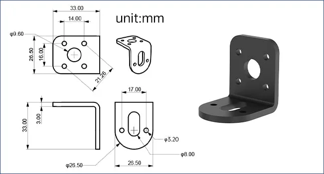 Dedicated motor mounting bracket