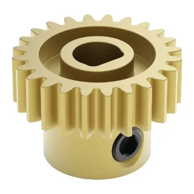 4301 Series Brass, MOD 0.8, D-Bore, Set Screw Pinion Gear (6mm D-Bore, 24 Tooth)