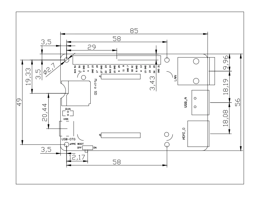 Compact layout and dimensions