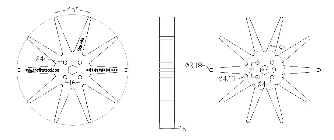 Entrapption Star(8mm REX Bore) technical drawing