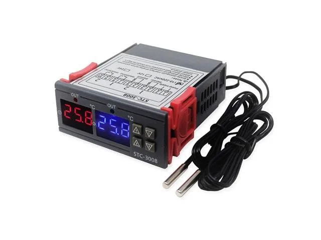 STC-3008 Digital Temperature Controller with NTC Sensor, 110-220V AC
