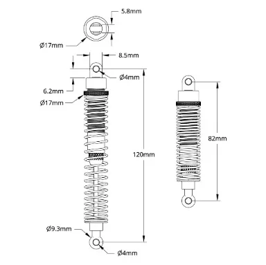 4900 Series Shock (120-1) technical drawing