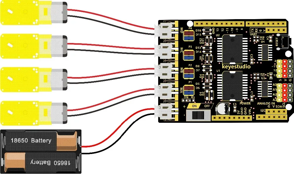 Four-channel control with direction jumpers