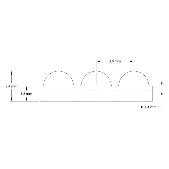 5403 Series 3mm HTD Pitch Timing Belt (15mm Width, 204mm Pitch Length, 68 Tooth) technical drawing