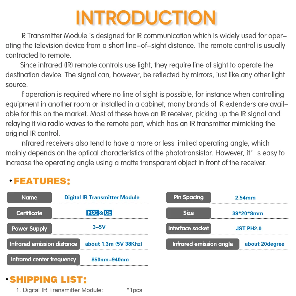 Infrared signal transmission