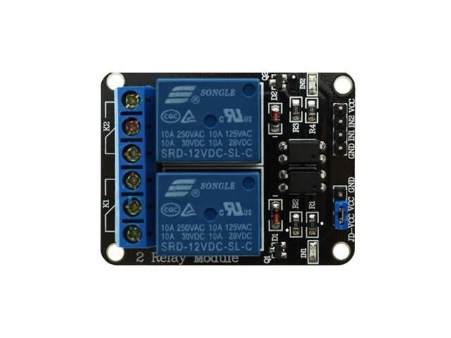 2-Channel 5V 10A Relay Module with Optocoupler Isolation