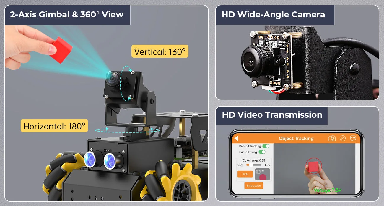 Two-degree-of-freedom pan-tilt camera