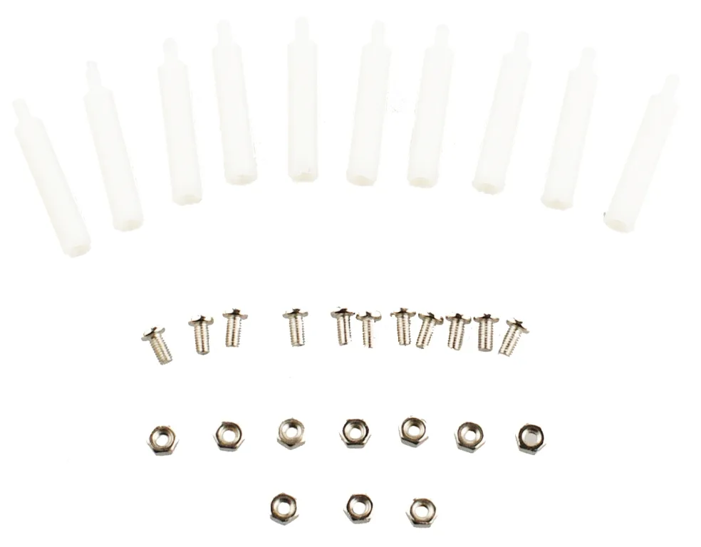 M3 30mm Nylon Hex Male/Female Standoff Set (10 Sets)