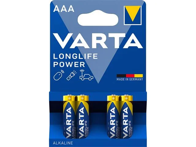 Varta 1.5V AAA Alkaline Batteries, 4 Pack