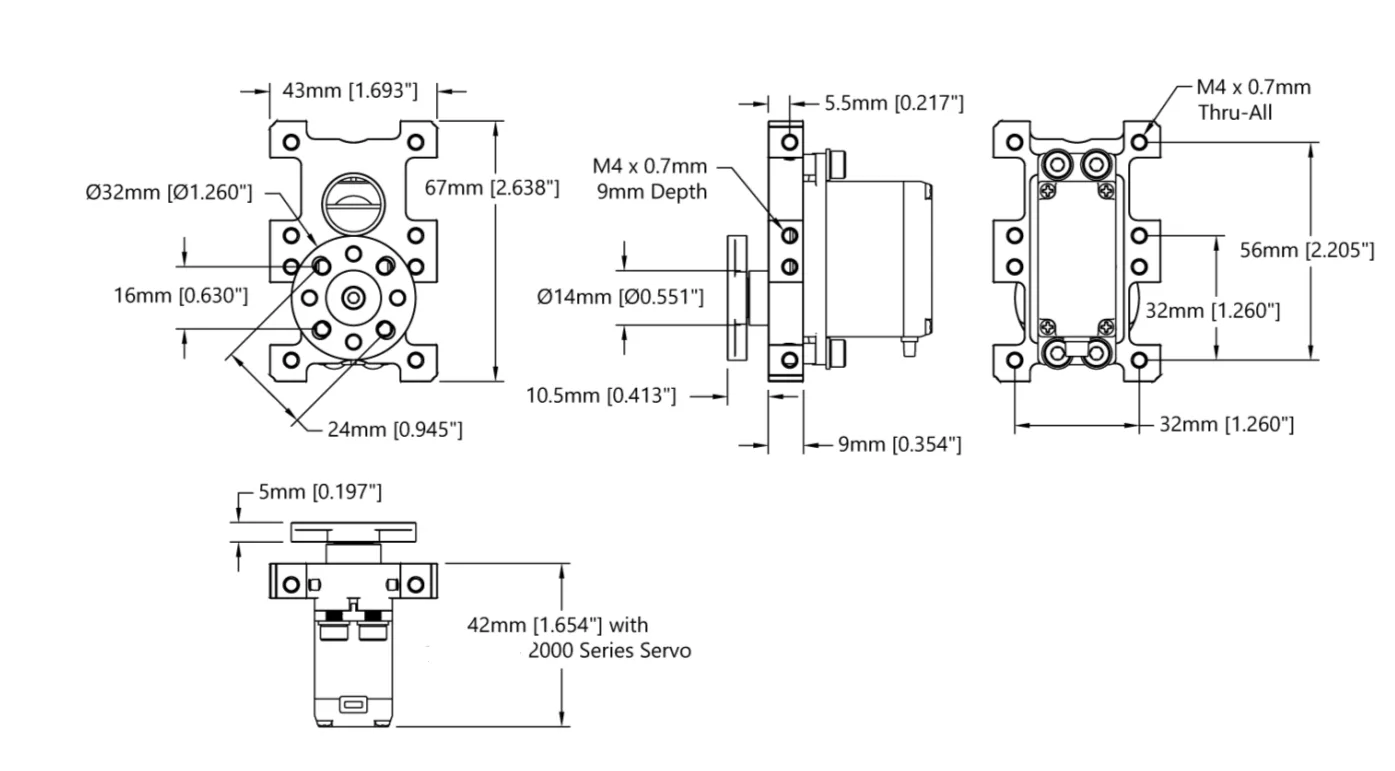Compact ServoBlock™ (Standard Size, H25T Spline, Hub Shaft) technical drawing
