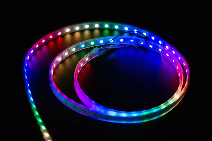 Digital RGB LED Weatherproof Strip with WS2812 LEDs (60 LEDs, 1m)