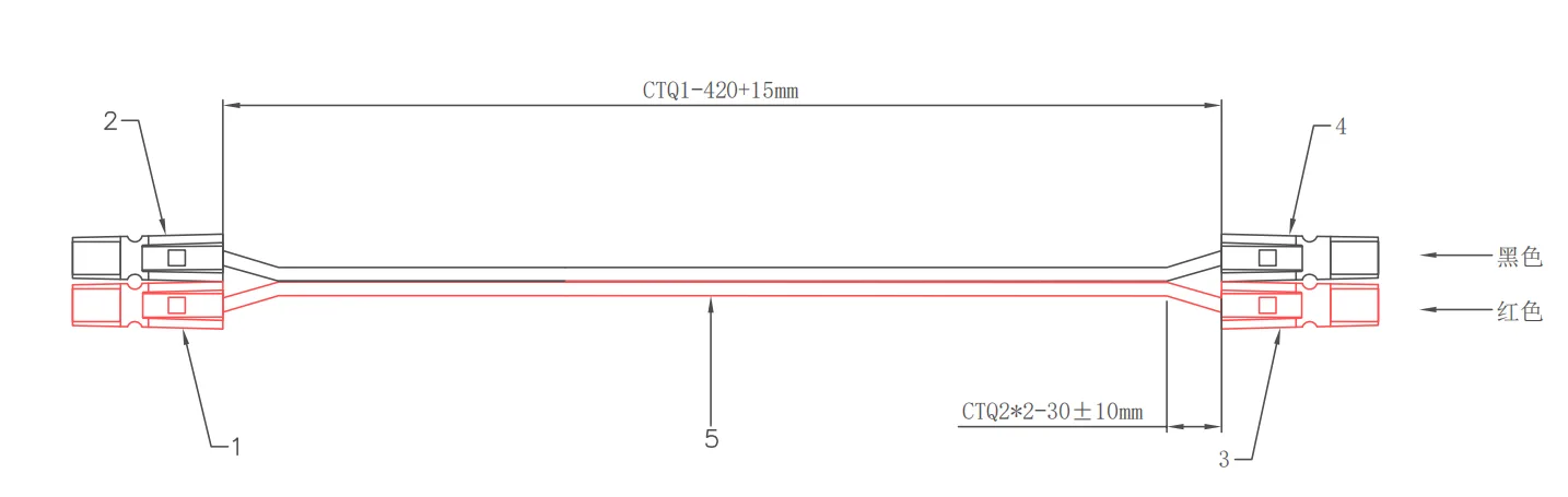 Powerpole Extension Cable technical drawing