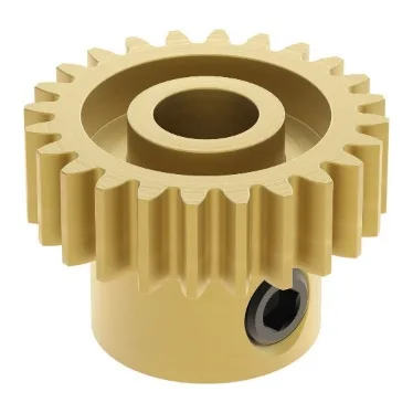 4304 Series Brass, MOD 0.8, Round Bore, Set Screw Pinion Gear (6mm Bore, 24 Tooth)