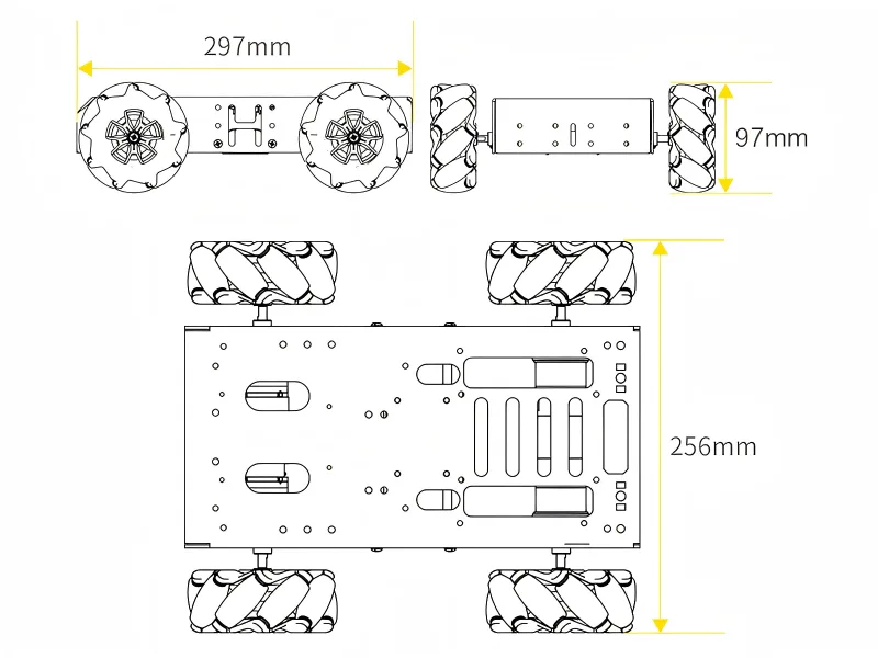 Robust metal chassis dimensions