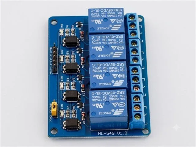 5V 4-Channel Relay Module with Opto-Isolation, 10A