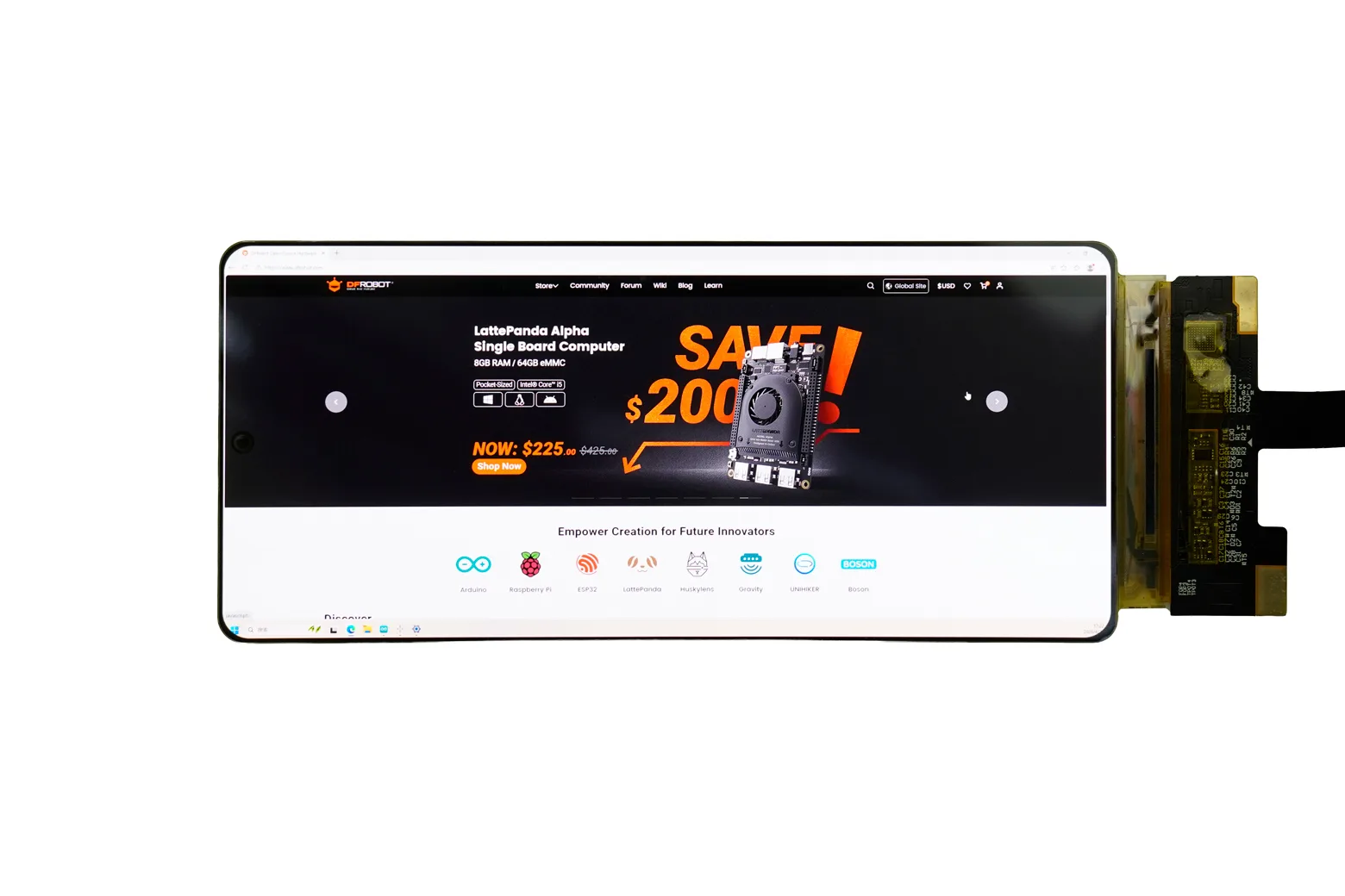 6.67'' Flexible AMOLED Display for LattePanda & Raspberry Pi (2400x1080, 450cd/m², Bendable Screen)