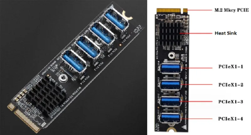 Four-channel PCIe breakout