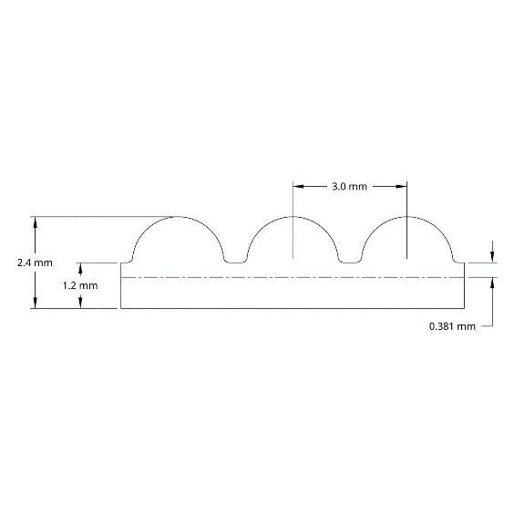 5403 Series 3mm HTD Pitch Timing Belt (15mm Width, 780mm Pitch Length, 260 Tooth) technical drawing