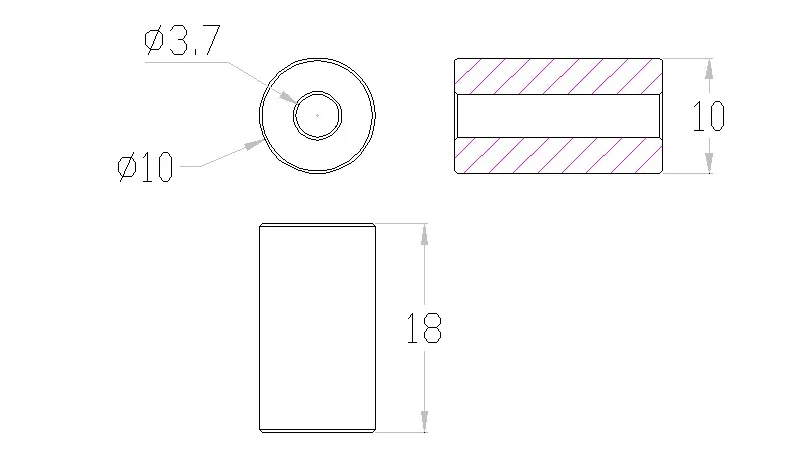 DC Motor Mount set technical drawing