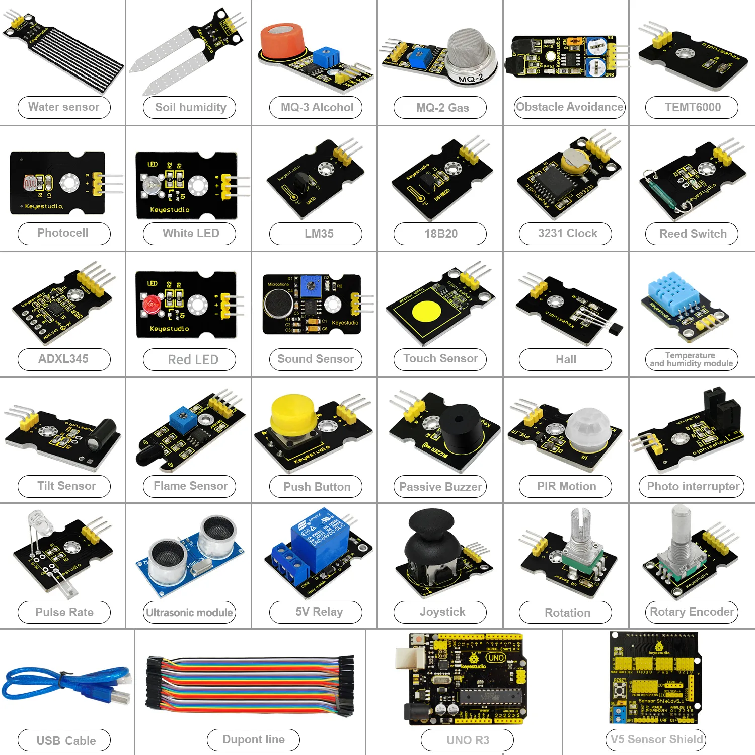 Comprehensive 30-piece sensor selection
