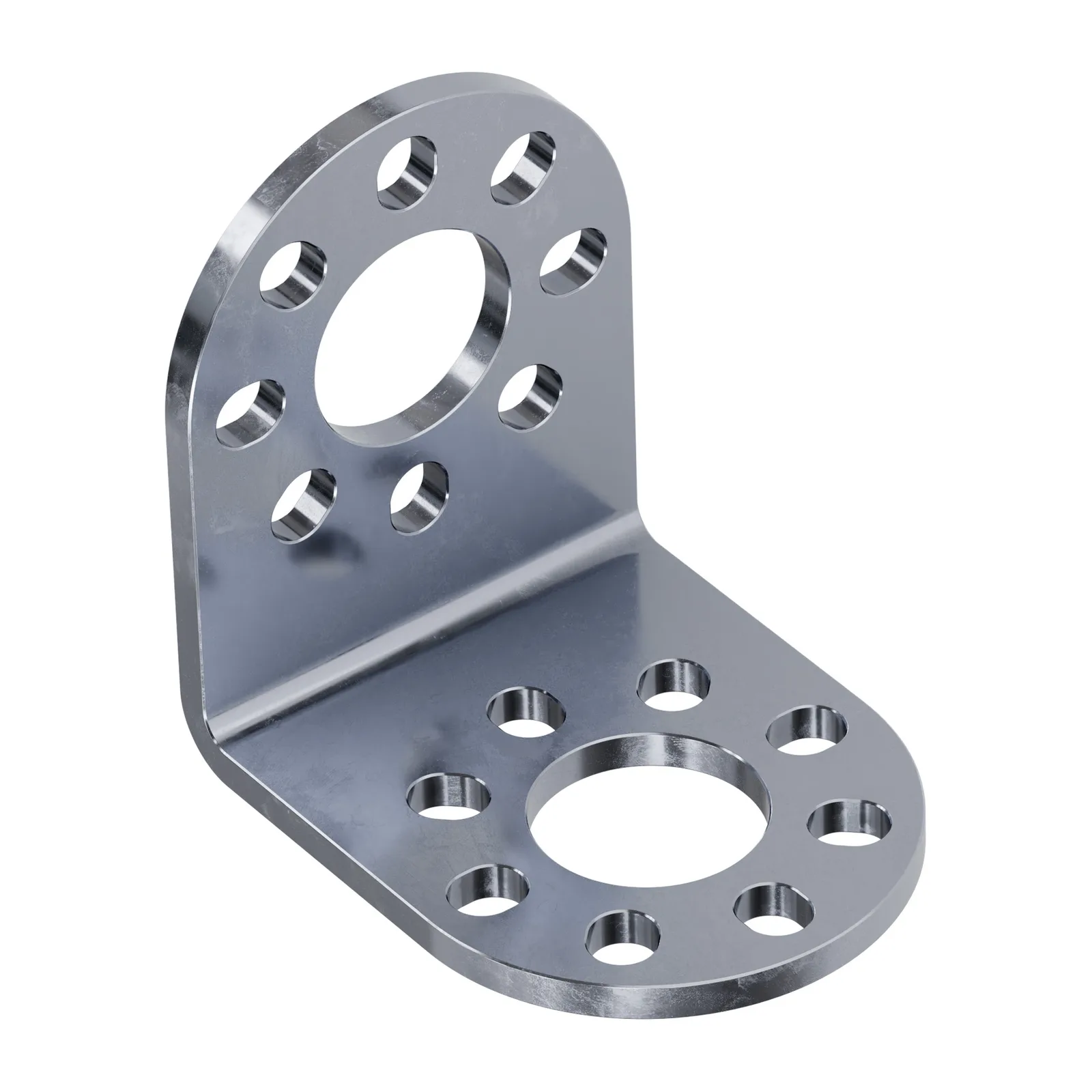 3141 Series Round-End Steel Angle Pattern Bracket (90°, 1 Hole) - 2 Pack