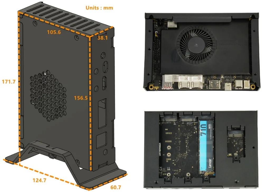 Vertical bracket and compact footprint