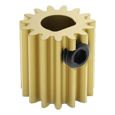 4301 Series Brass, MOD 0.8, D-Bore, Set Screw Pinion Gear (6mm D-Bore, 15 Tooth)