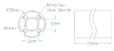 6103 Series goTUBE (192mm Length) technical drawing