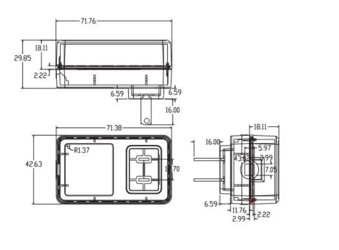 Compact enclosure and extended cable