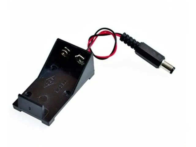 PP3 9V Open Battery Holder with 2.1mm DC Plug