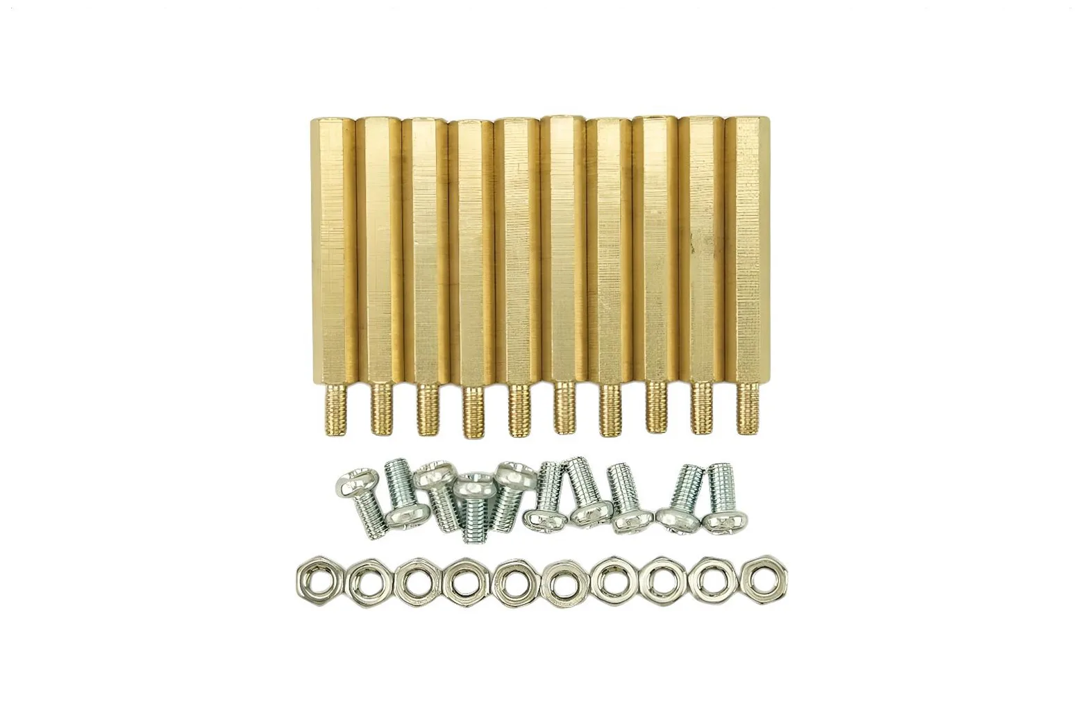 M3 30mm Hexagonal Male-Female Standoff Mounting Kit (10 Sets)