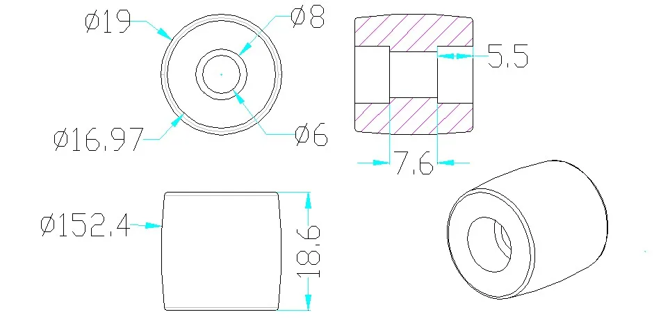 driven wheel(for 127mm, 152mm, 203mm)