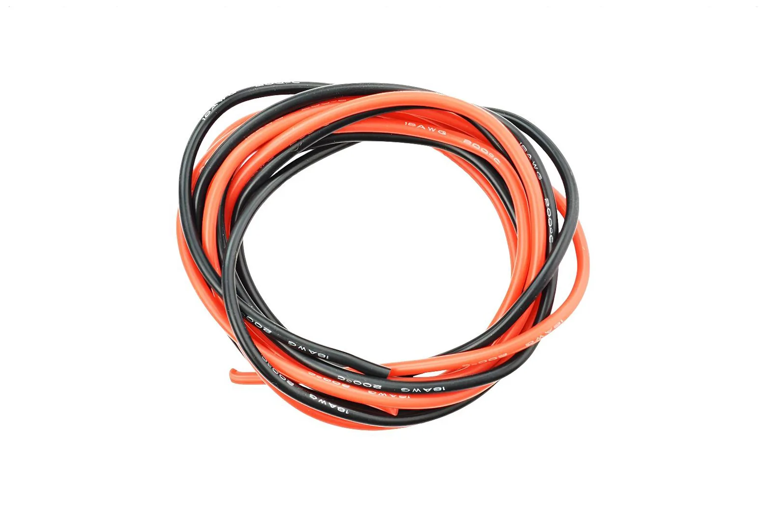 High Temperature Resistant Silicone Wire (18AWG 0.75mm², Red & Black, 1m)