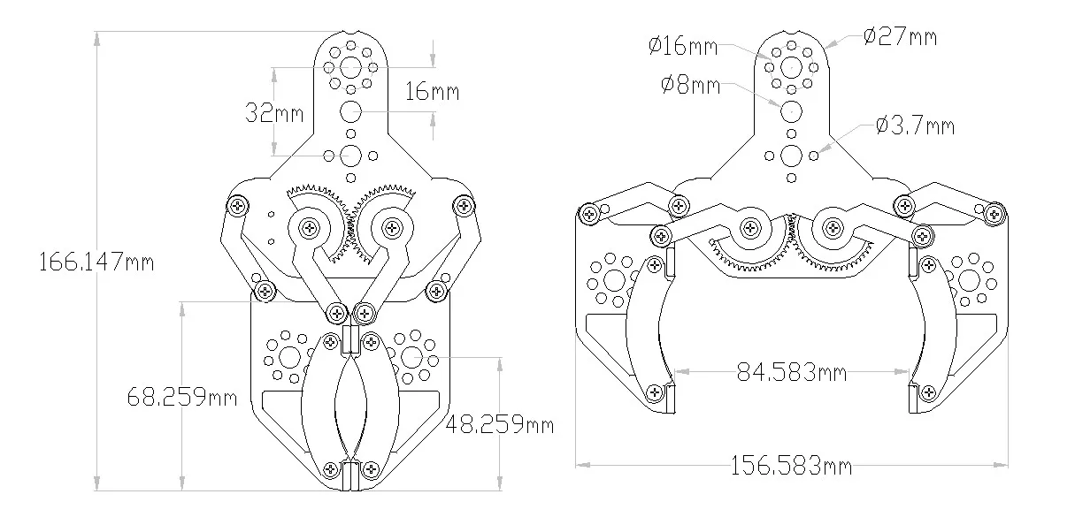 MAX Gripper Kit technical drawing
