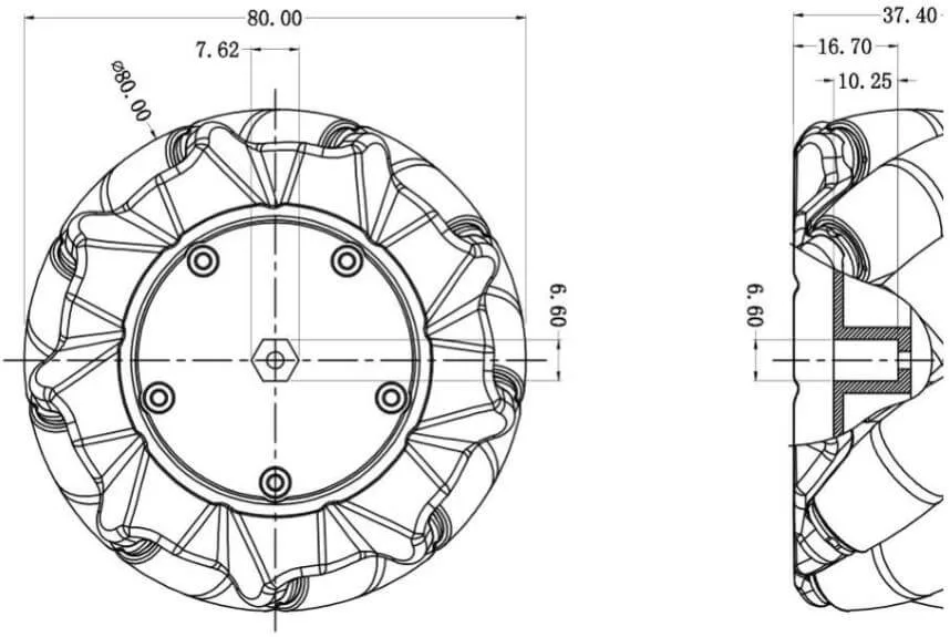 Dimensions and coupling size