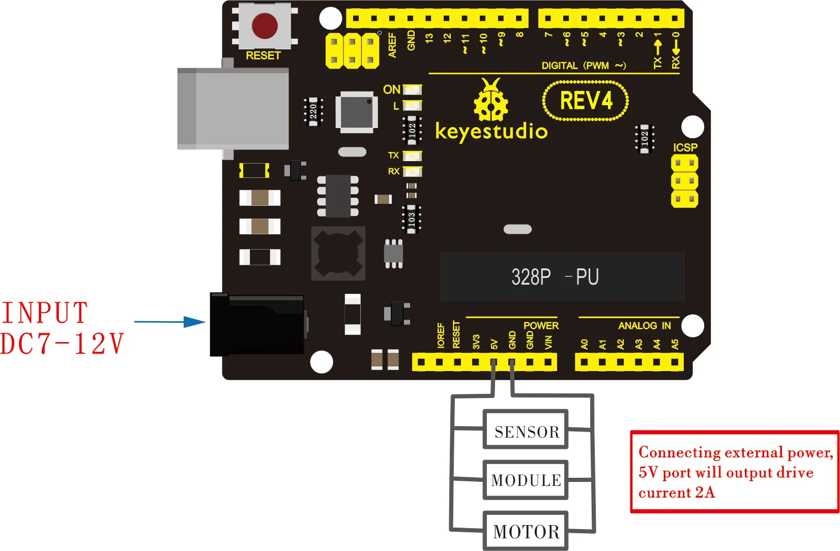 Versatile input and output pins