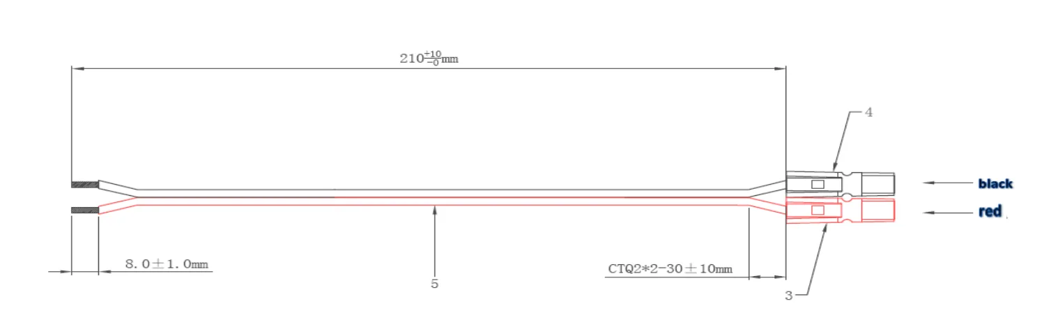 MAX Powerpole Adapter Cable technical drawing