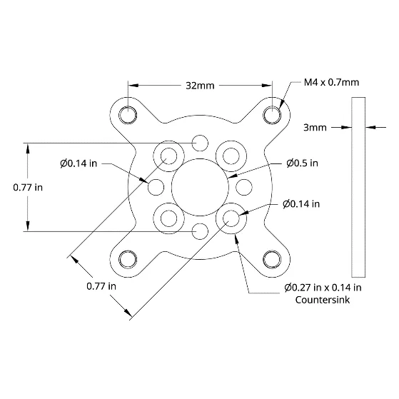 3206 Series Pattern Adaptor (32-5) technical drawing