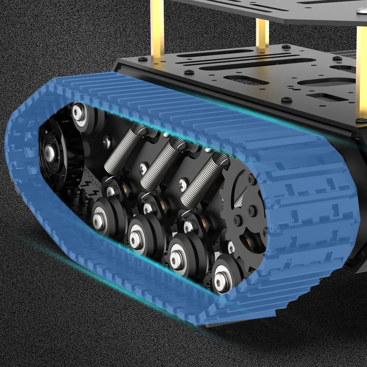 High-friction plastic tracks