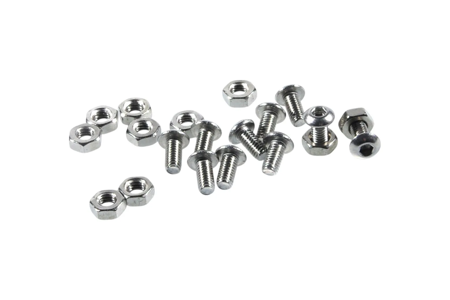 M3x6 Low Profile Hex Head Cap Screw Set with Nuts (10 Sets)