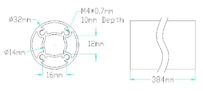 6103 Series goTUBE (384mm Length) technical drawing